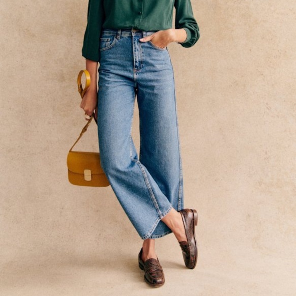 Sezane Blue Ankle Cropped Jeans